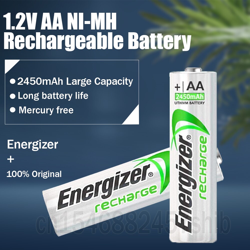 1-2pcs Energizer 1.2V 2450mAh AA NI-MH Rechargeable Battery For Toy Flashlight Camera Remote Control Pre-charged 2A AA Batteries