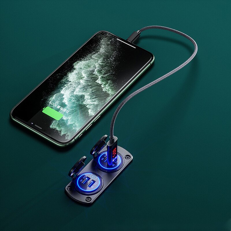 Car USB Car sockets Quick 3.0 Universal Charging in car 2 Port mobile phone for samsung 11 7