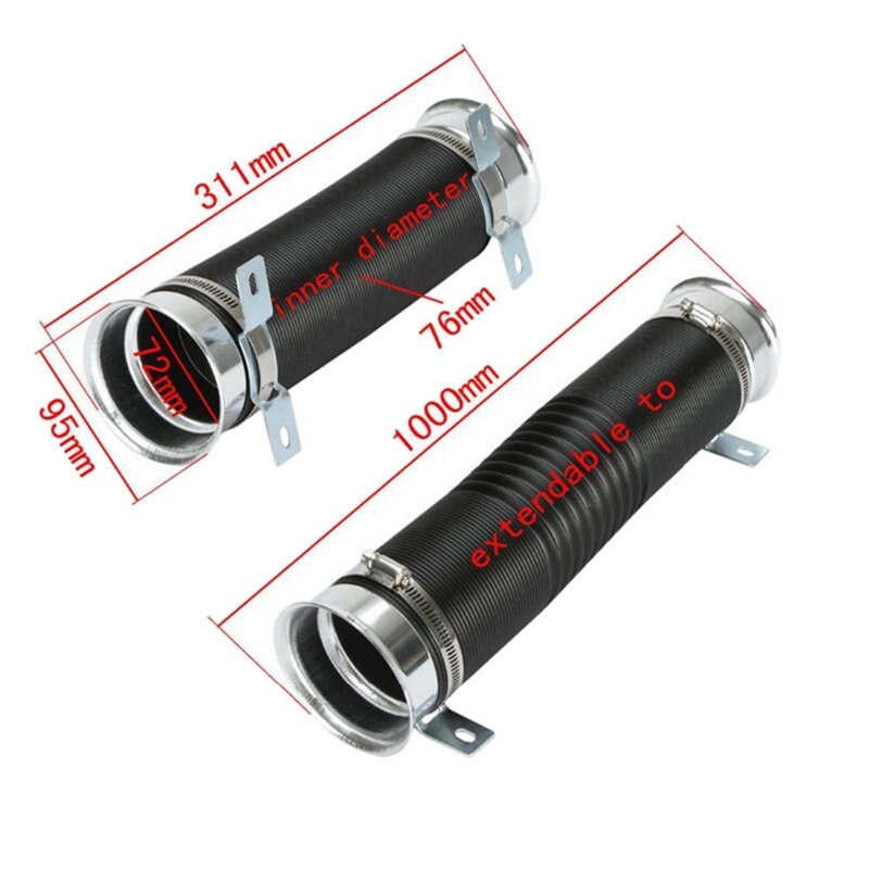 3 Inch Universele Turbo Kit Auto Koude Luchtaanzuigbuis Verstelbare Buis Turbo Intake Pipe