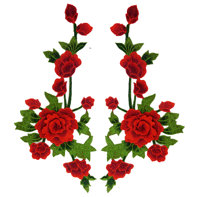 1 par de parches de tela bordados con flores para mujer, apliques de decoración de tela, estilo chino, 35x15CM: Latón envejecido
