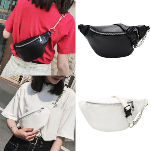 Dam midjeväska fanny pack pu justerbar bälte handväska liten handväska telefonnyckelpåse solid casual lätt vikt midjeväska