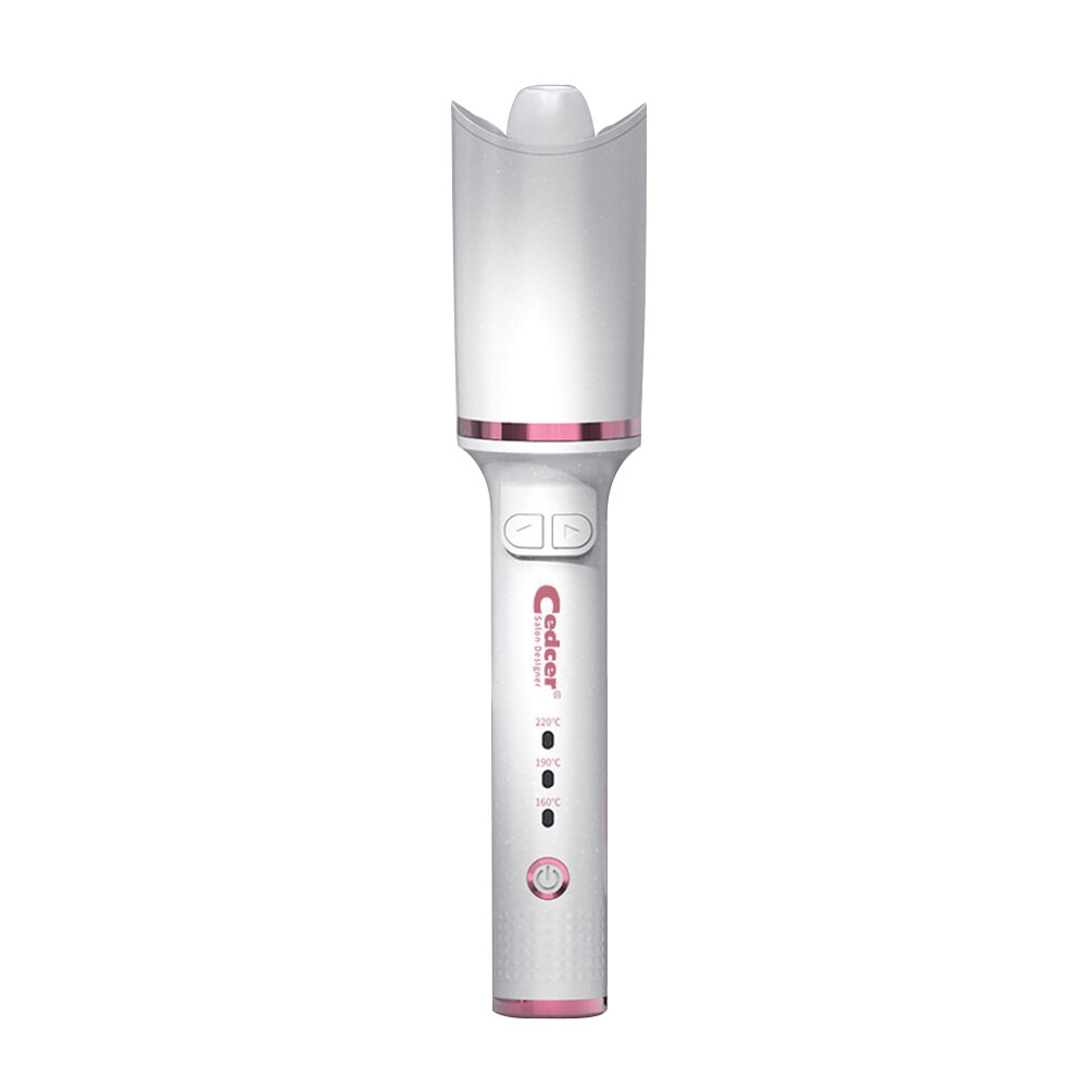 Automatic Hair Curler Infrared LCD Hair Curlers Rollers Lazy Anti Scalding Curling Iron Rotating Hair Waver Styling Tool: White