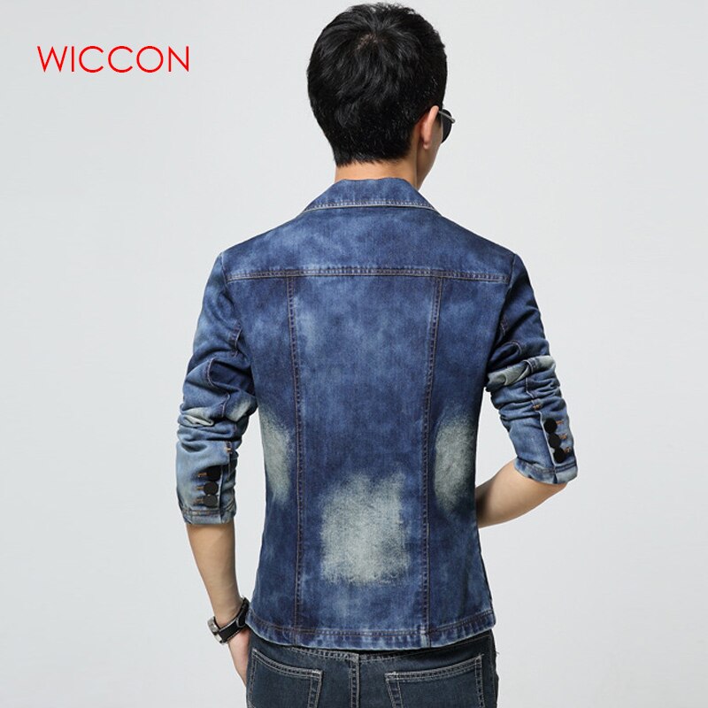 Denim Blazer Men Slim Fit Cowboy Male Coats Single Buckle Leisure Suit Jacket Man Casual Coat Spring Autumn Clothing