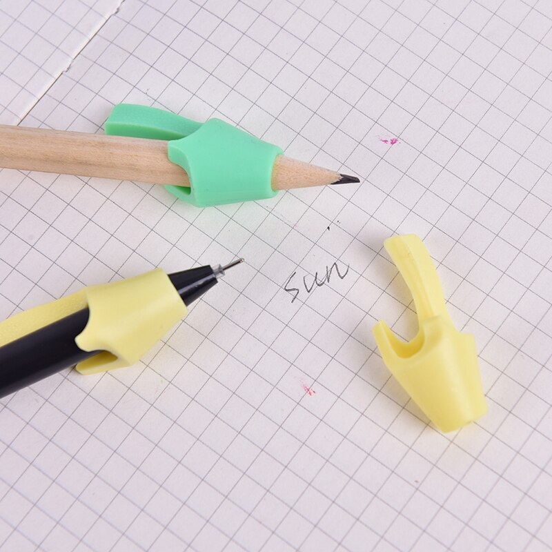 2Pcs Tools Two Finger Pencil Holder Ergonomic Non-toxic Writing Aid Grip Silicone Grip Soft Training Posture Correction Children