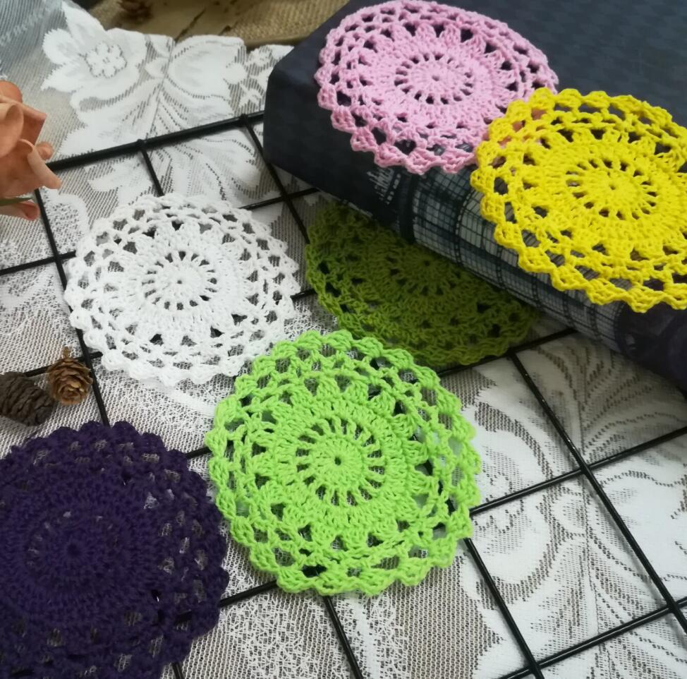 10cm Round Placemat Christmas Placemats Coffee Cup Mat Mug Pad Modern Coasters Drink Coaster Crochet Doily Kitchen Table Mats