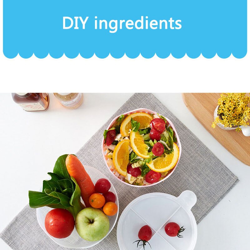 Ensaladera de frutas multifuncional PP, cuenco grueso y duradero con tapa, ensalada cortada, cuenco de corte de verduras y frutas, plato de fruta