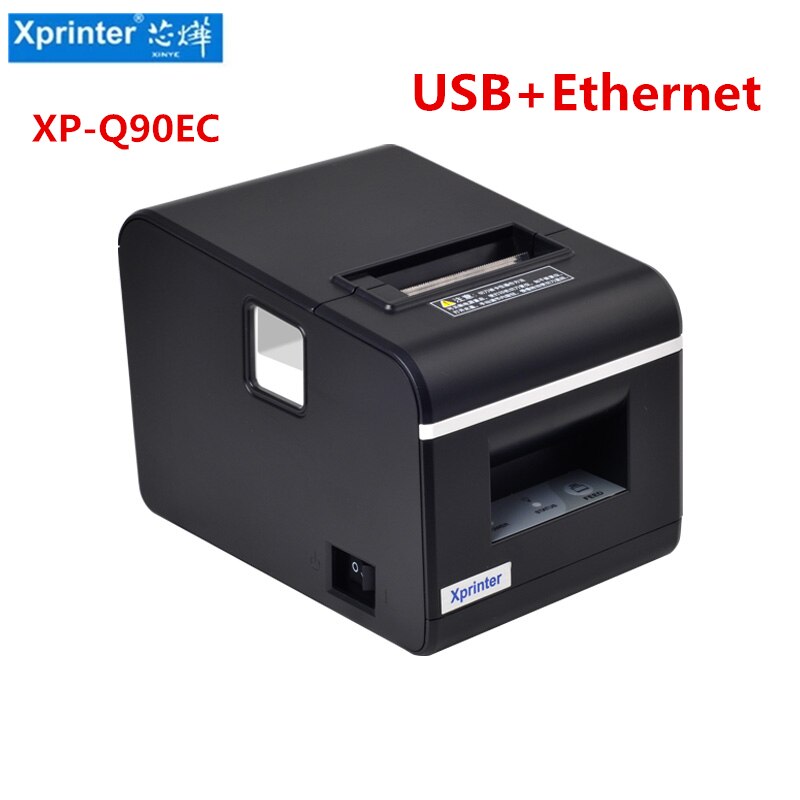 Xprinter Q90EC Thermal Receipt Printer Bluetooth POS Printer Print 20mm-58mm USB/LAN Bluetooth port: USB and Ethernet / US plug