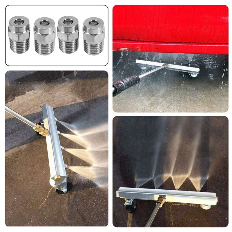 16 Pcs Pressure Washer Surface Cleaner Nozzle Thread Type Spray Nozzle to Water Broom and Undercarriage Cleaner