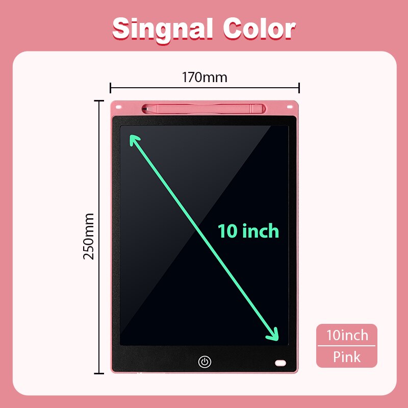 8.5/10/12 Inch Electronic Drawing Tablet LCD Screen Writing Board Children Toys Digital Graphic Painting Handwriting Pad: pink 10inch signal