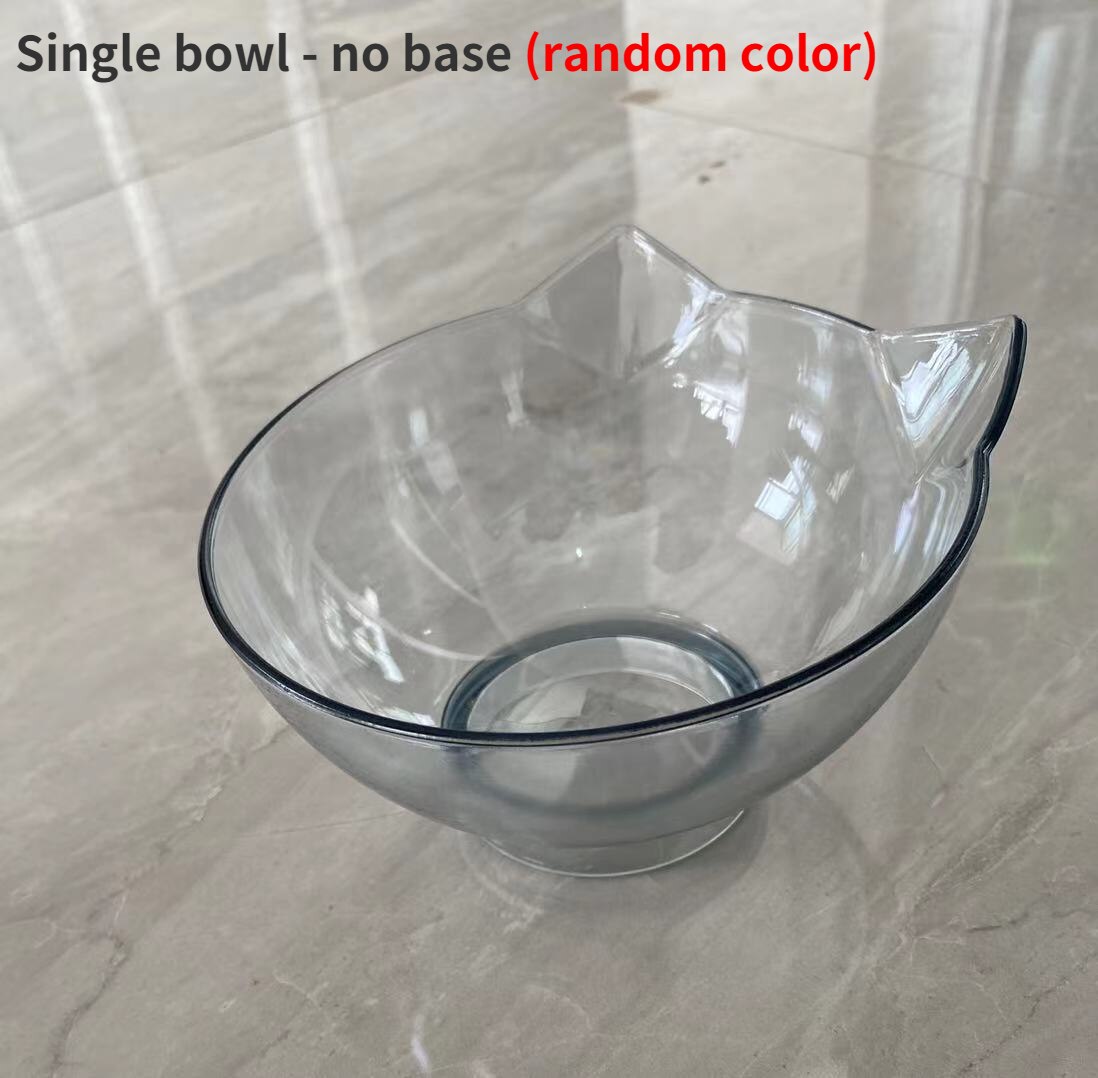 Pet Food Bowl Cat Bowl Drinking Water Eating Dog Bowl Automatic Hydration Double Bowl Cat Neck Guard Plastic Dog Eating Bowl: Single Bowl-No Base