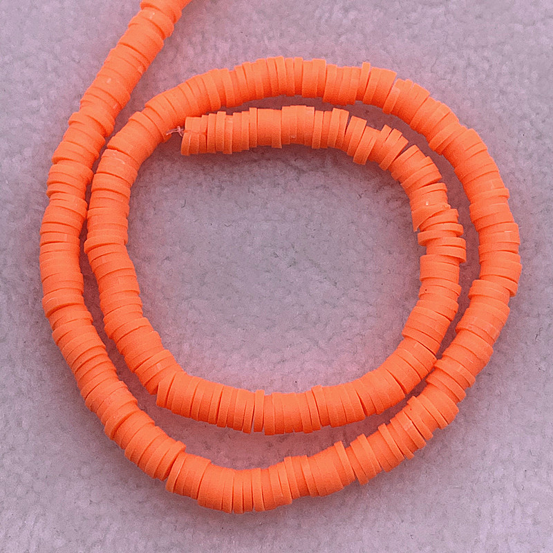 6mm Flat Round Handmade Polymer Clay Beads Spacers Loose Disc Bead for Jewelry Making Findings DIY