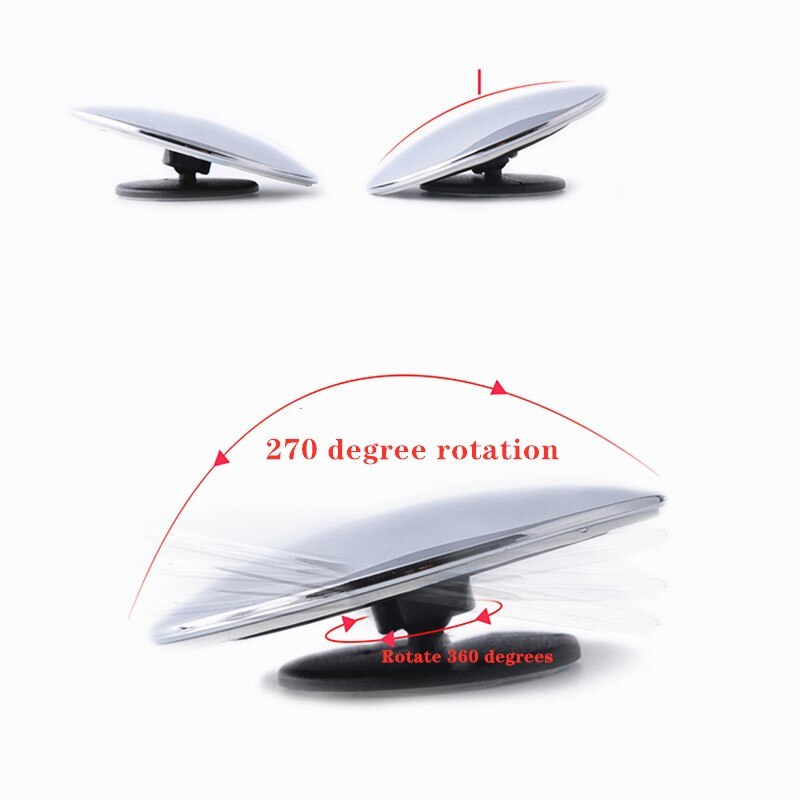 Car 360 Degree Safety Framless Blind Spot Mirror Wide Angle Round Side Convex Mirror Small Blindspot Rearview Parking Mirror
