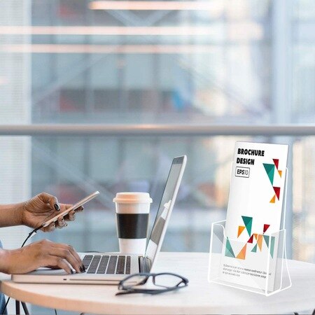 A4 (21x30) Wall Mounted Pocket Acrylic Document Rack Brochure Holder-Pre-drilled fixing holes for fast mounting – poster display