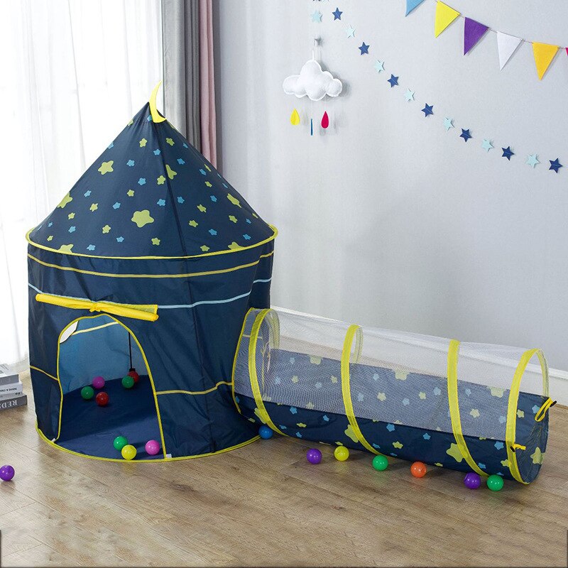 3 in 1 tenda per bambini casa giocattolo palla piscina portatile bambini Tipi tenda Tunnel strisciante piscina palla Pit House tenda rimovibile per bambini