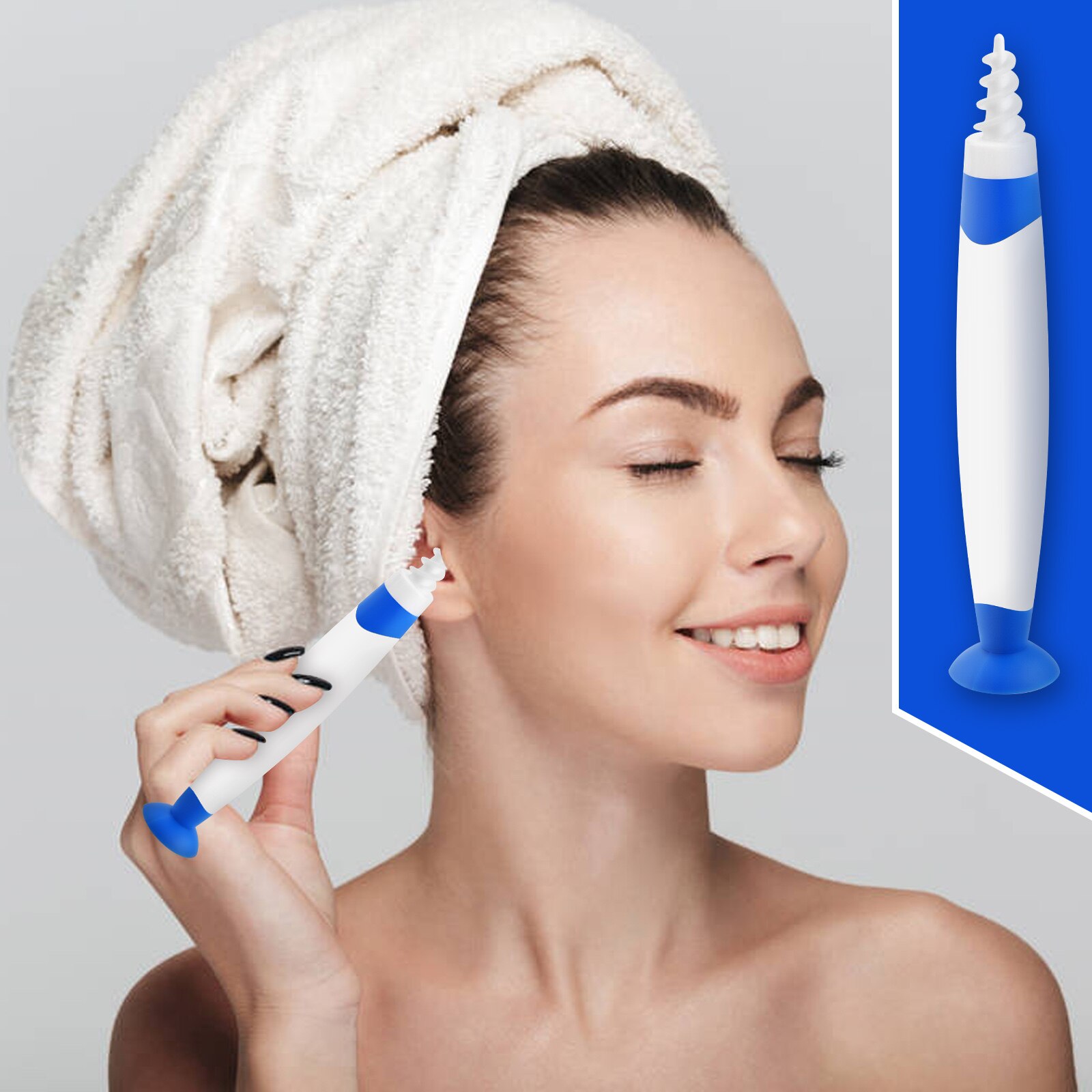 Earpick Spiral Ear Wax Earwax Remover Cleaner Ear Care Tool with 15pcs Soft Silicone Replacement Heads for Home Supplies