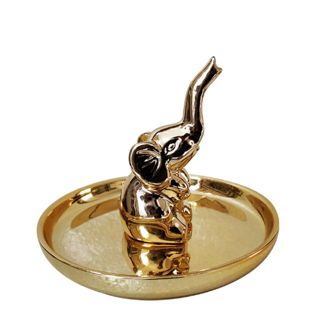 Vergulde Sieraden Plaat Woondecoratie Plaat Ring Sieraden Opslag Plaat Huishoudelijke Familie Woonaccessoires #6: Goud