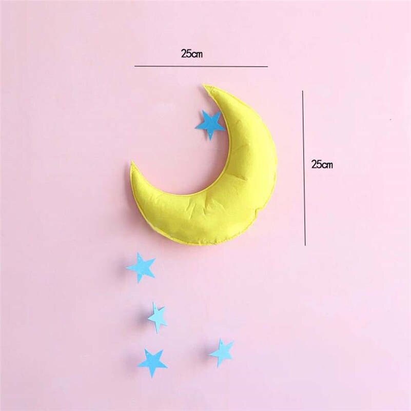 Manual Moon Rainbow Cloud With Raindrop Stars Kids Baby Room Nursery Wall Decal Stickers Home Art Decor M0229