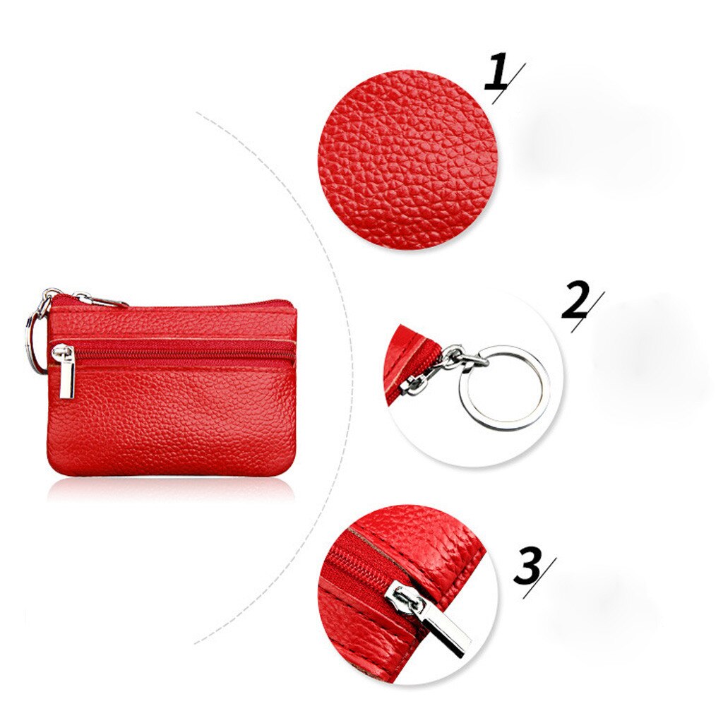 30# Crossbody Bags For Women Women's Mini Coin Purse Leather Zipper Pouch With Key Ring Small Wallet Schoudertas Dames