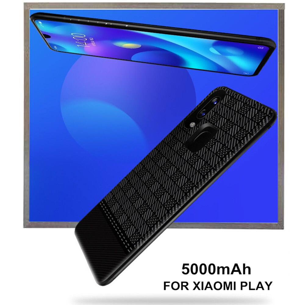 NTSPACE, funda de energía para Xiaomi Mi Play, funda para cargador de batería, batería de respaldo extensible de 5000mAh, funda para carga de batería con Clip trasero