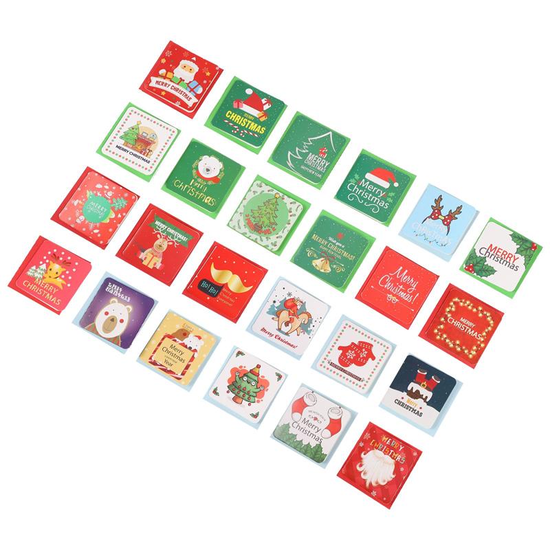 2 set/48pcs Message Cards Delicate Greeting Cards Christmas Cards Christmas Greeting Cards for Party Year