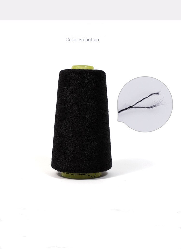 Durable 3000M Yards Overlocking Sewing Machine Industrial Polyester Thread Metre Cones Metre Cones Black White Sew Thread