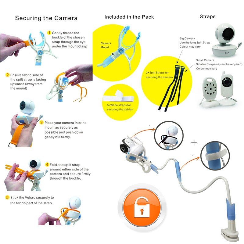 flexibel Baby Video Monitor Halterung Halfter Krippen Bett Überwachung Halfter Stehen für Zuhause Kindergarten DNJ998