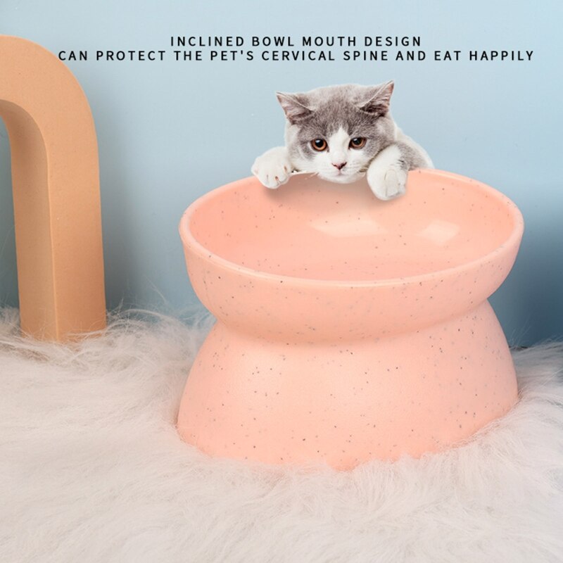 Miski dla zwierząt miski ze stojakiem dla kotka małe psy jedzenie i miseczka na wodę różowa niebieska pochylona miska chroń zwierzaka upuszczać Wysyłka 