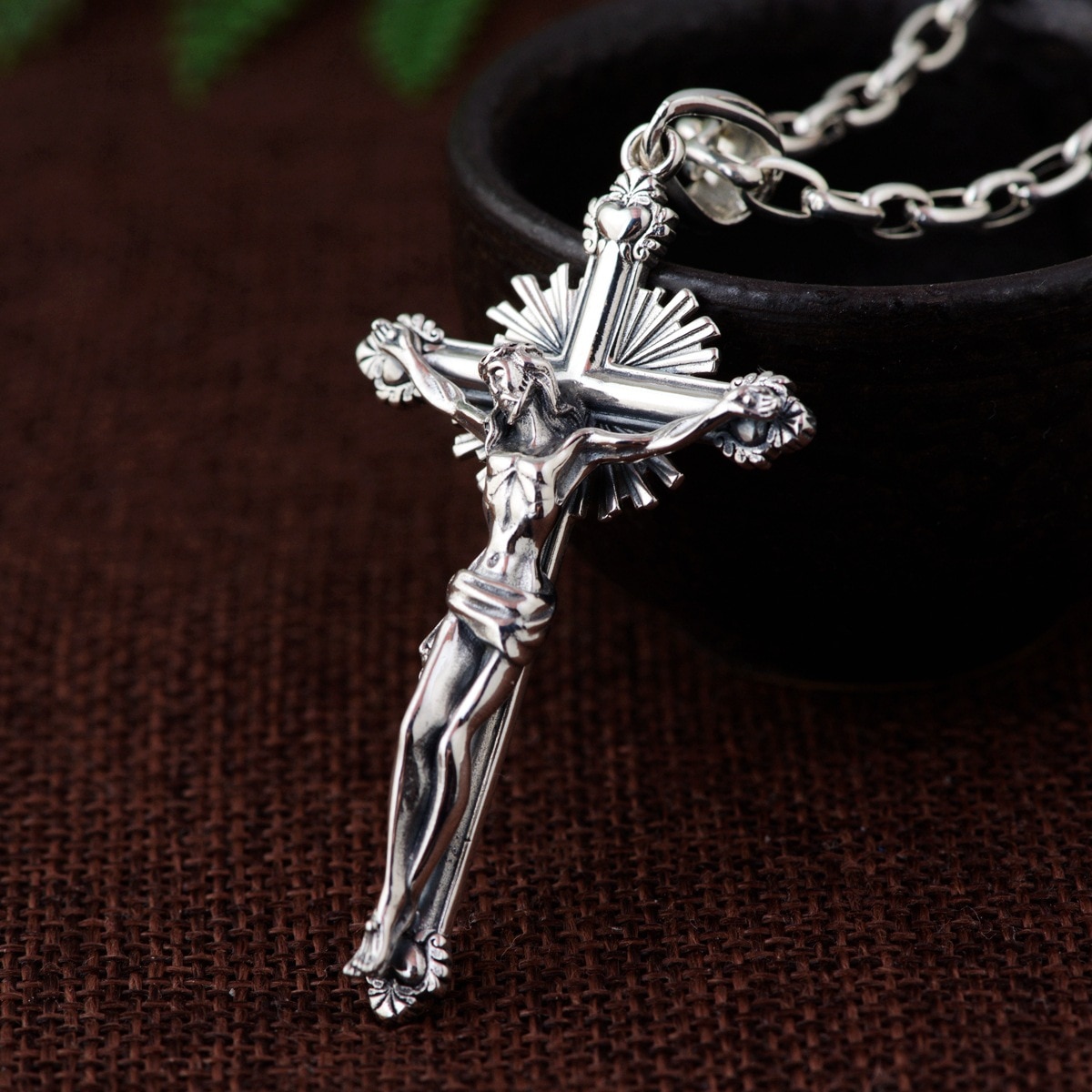 ! Colgante CMAJOR 925 de plata tailandesa para hombres y mujeres con Santa Cruz de Jesús, collar de oración cristiana, joyería de plata esterlina hecha a mano