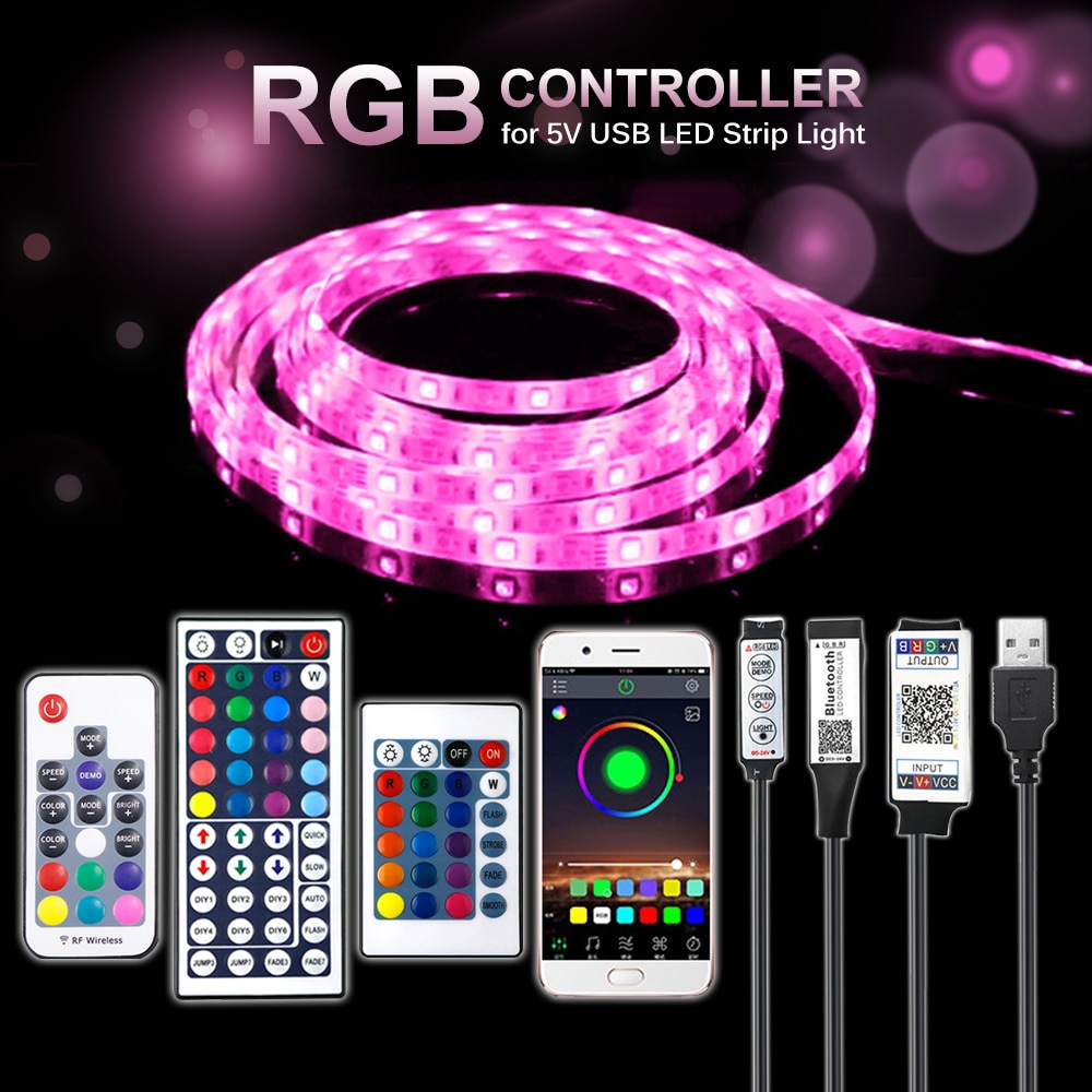 USB RGB LED Controller 5V Led Streifen Licht Fernbedienung 4pin Buchse für Ledstrip RGB Dimmer DC 5V JQ
