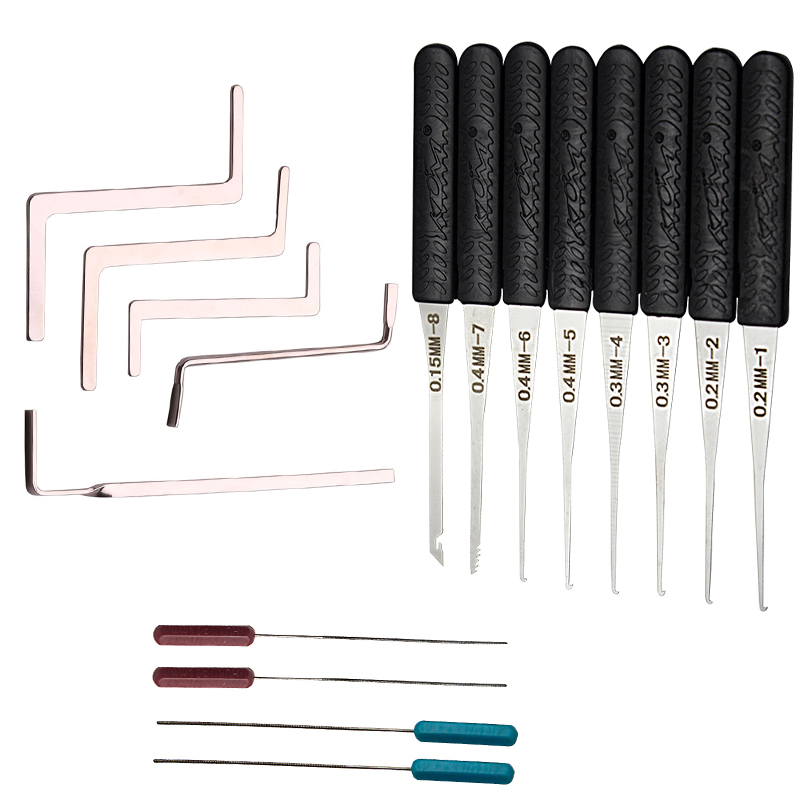 Liushi Broken Key Extractor for Locksmith,Removal Hooks Lock Pin Lock Pick Set Hand Tools: Gold
