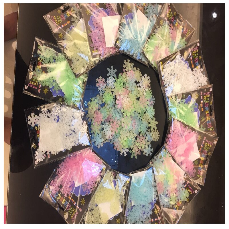 3d 3d nattljus snö väggklister barnrum dagis sovrum vardagsrum sovsal snöfluorescerande julpasta