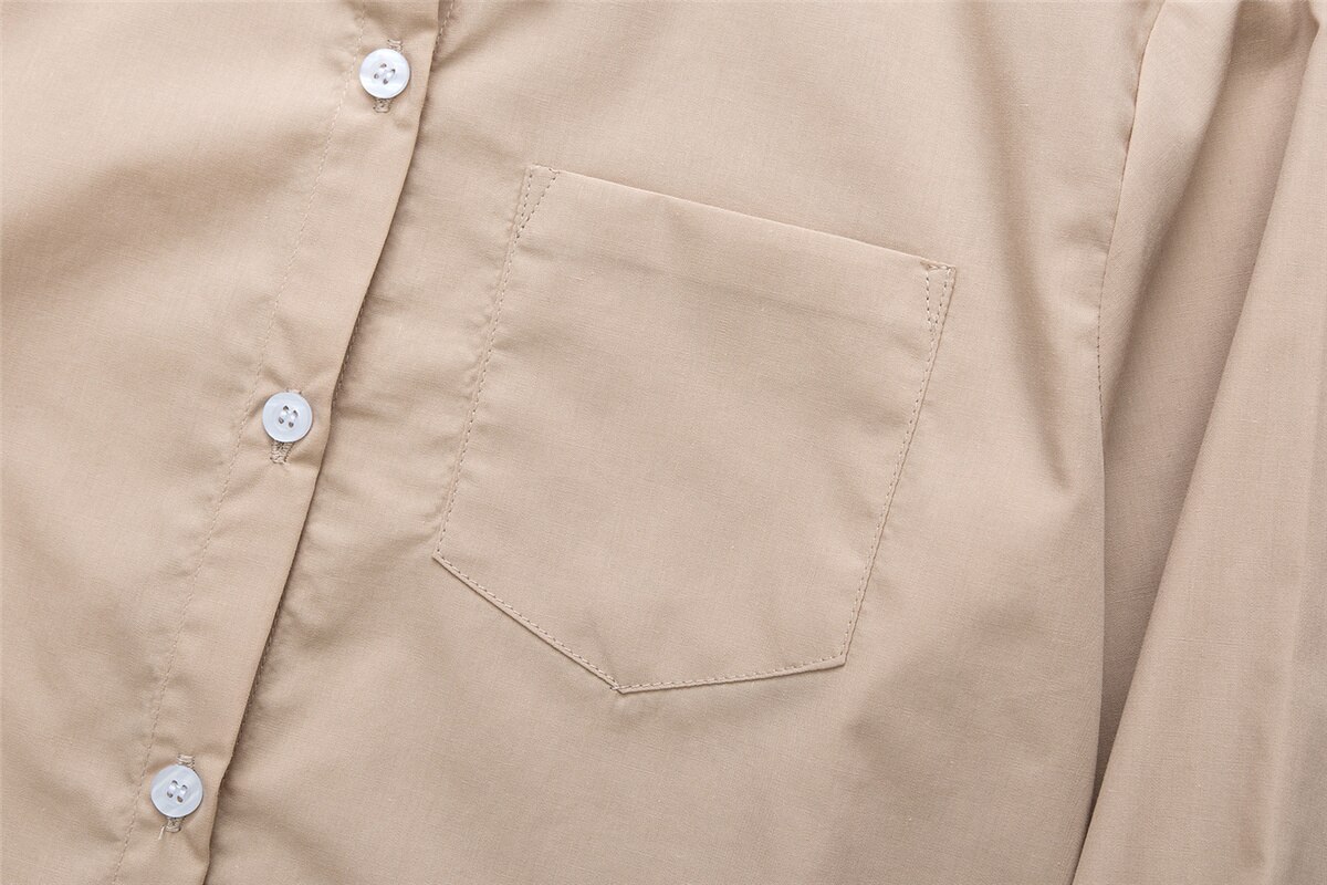 Japanese School JK Uniform Caramel Apricot Long-sleeved Shirt Uniform Pointed Collar Business Formal Occasions Work Uniforms