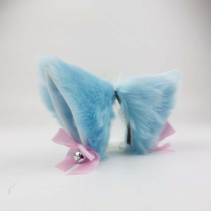 Decoración de orejas de gato para casco de motocicleta, pegatinas de felpa bonitas, casco de Motocross, cara completa, decoración de casco todoterreno, estilo de Cosplay: Champán
