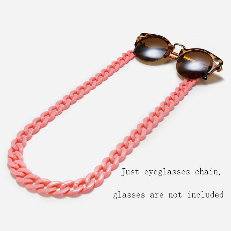 Leopard Acrylic Sunglasses Chain Women Reading Glasses Hanging Neck Chain Largand Glasses Chain Eyeglasses Strap: Red
