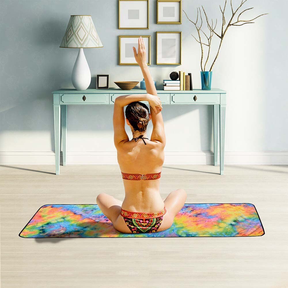 183*63cm bløde skridsikre yoga tæpper yoga pilates mat håndklæde hurtigtørrende trykte tæppe rejse indendørs sport fitness træning