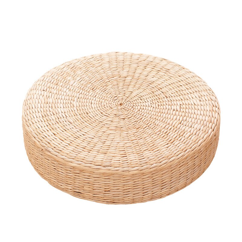 6mm Thick Japanese Futon Yoga Mat Round Straw Tatami Mat Worship Cushion 40cm