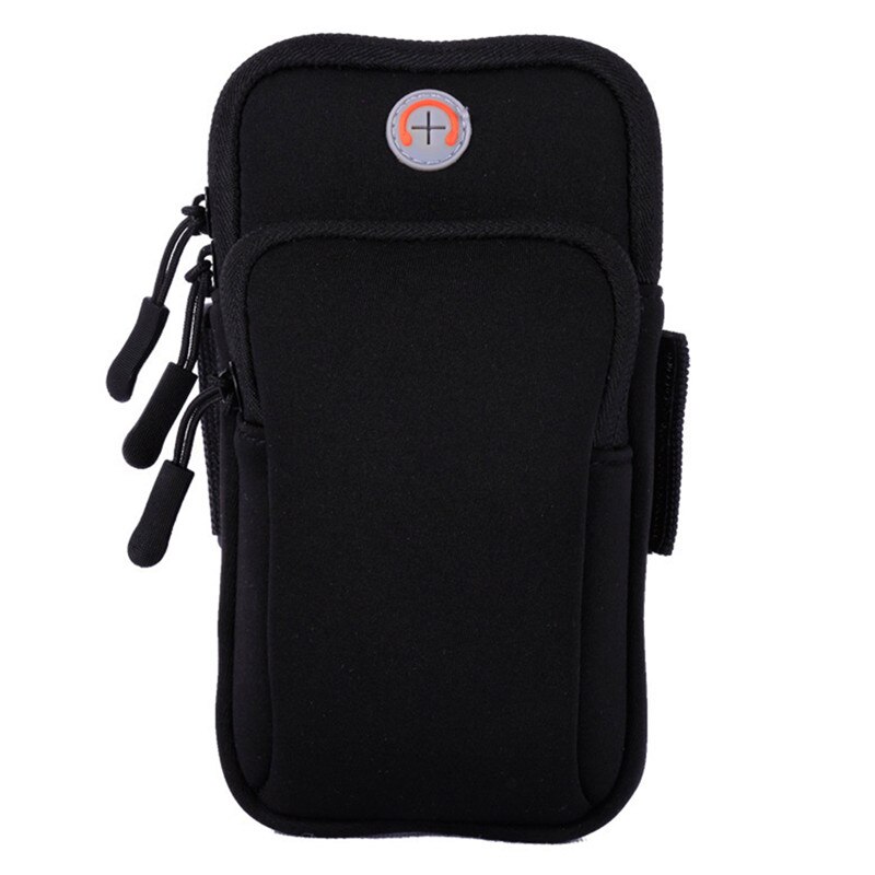 Multifunktionale outdoor-sport-armtasche, freizeit-armtasche, fitnessstudio-tasche, handytasche, schlüsselhalter für iphone x und samsung: Schwarz