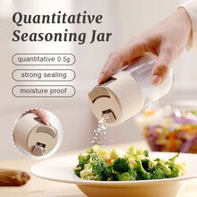 0.5g Metering Salt Glass Spice Salt Jar Sea Salt Shaker Dispenser Bottle Quantitative Seasoning Jar for Steak BBQ Home Barbecue