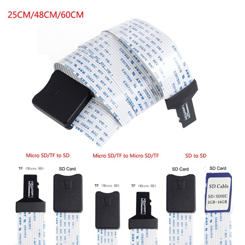 Scheda SD femmina a TF micro SD maschio (da SD a TF, da SD a SD, da TF a TF) lettore adattatore prolunga cavo flessibile