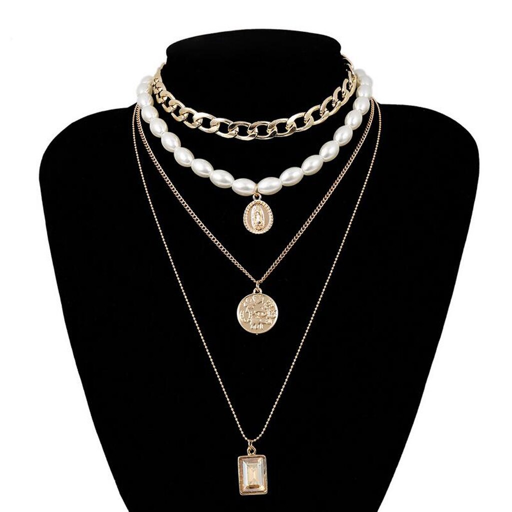 Mode Multi-Lagen Lange Trui Hanger Ketting Choker Ketting Voor Vrouwen