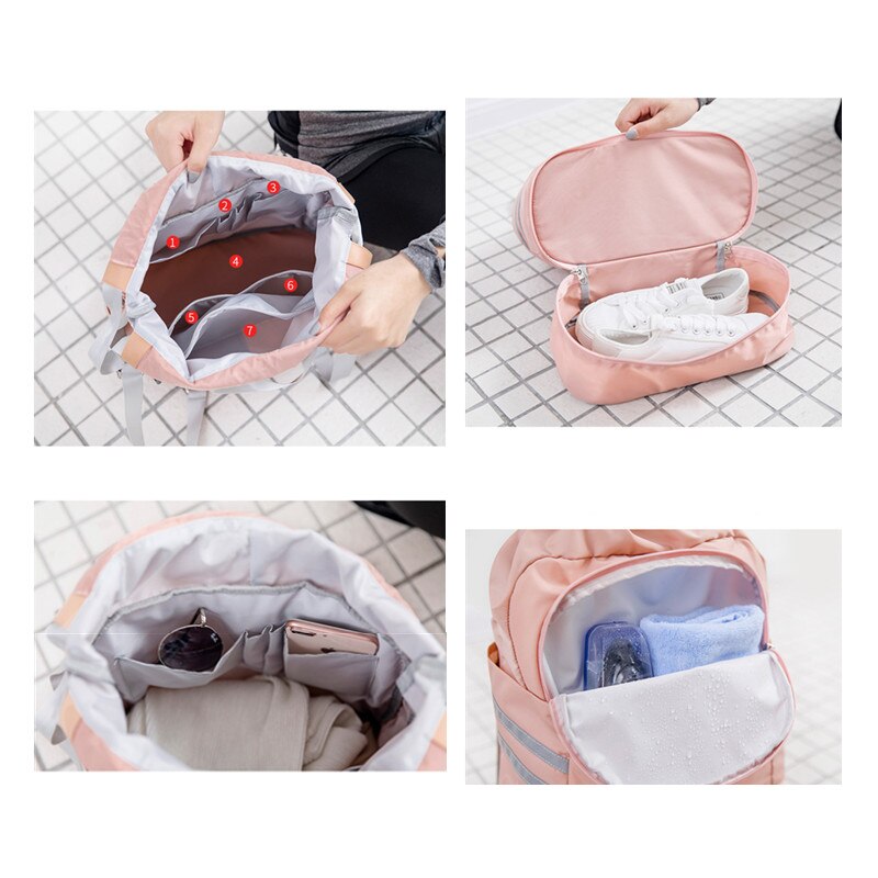 Mochila De gimnasio para mujer, bolsa De viaje para natación, bolsas para almacenar calzado, gimnasio, secado en húmedo