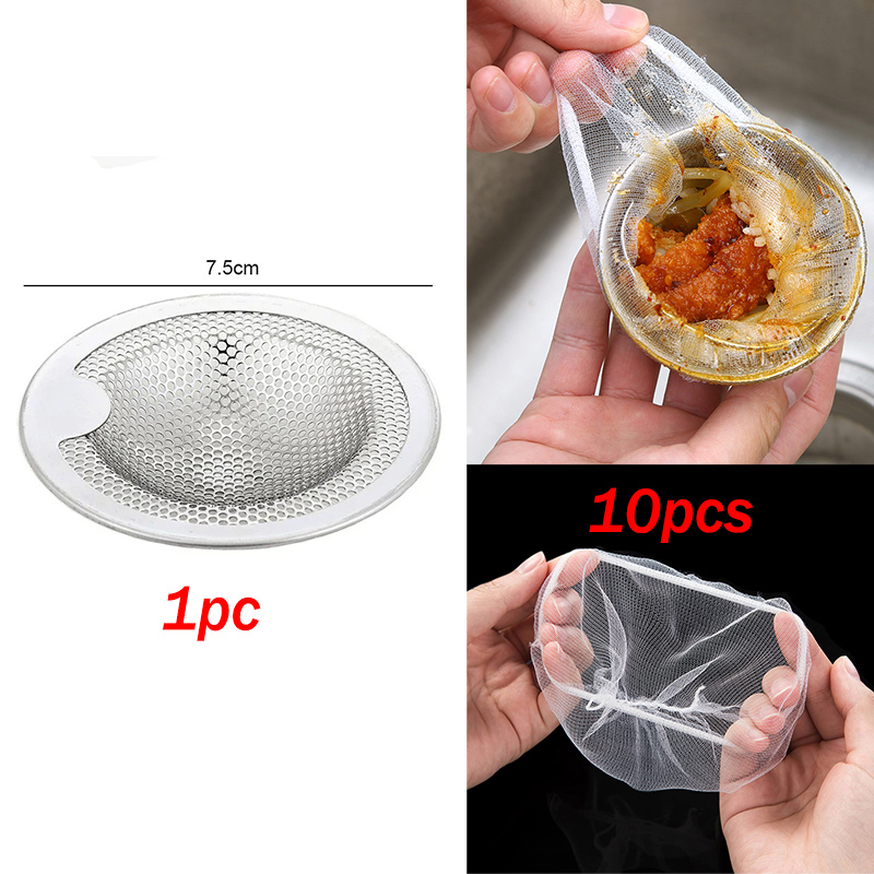 Filtro de acero inoxidable para fregadero de cocina, coladores de malla para alcantarillado, bolsas de malla desechables para filtro de fregadero, drenaje de suelo de baño, filtro de residuos de pelo: Rosa