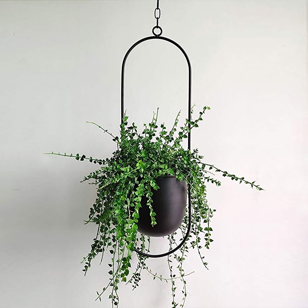 Iron Opknoping Bloempot Tuin Kwekerij Opknoping Mand Swingende Bloem Mand Muur Opknoping Planter Pot Thuisgebruik Plant Hanger