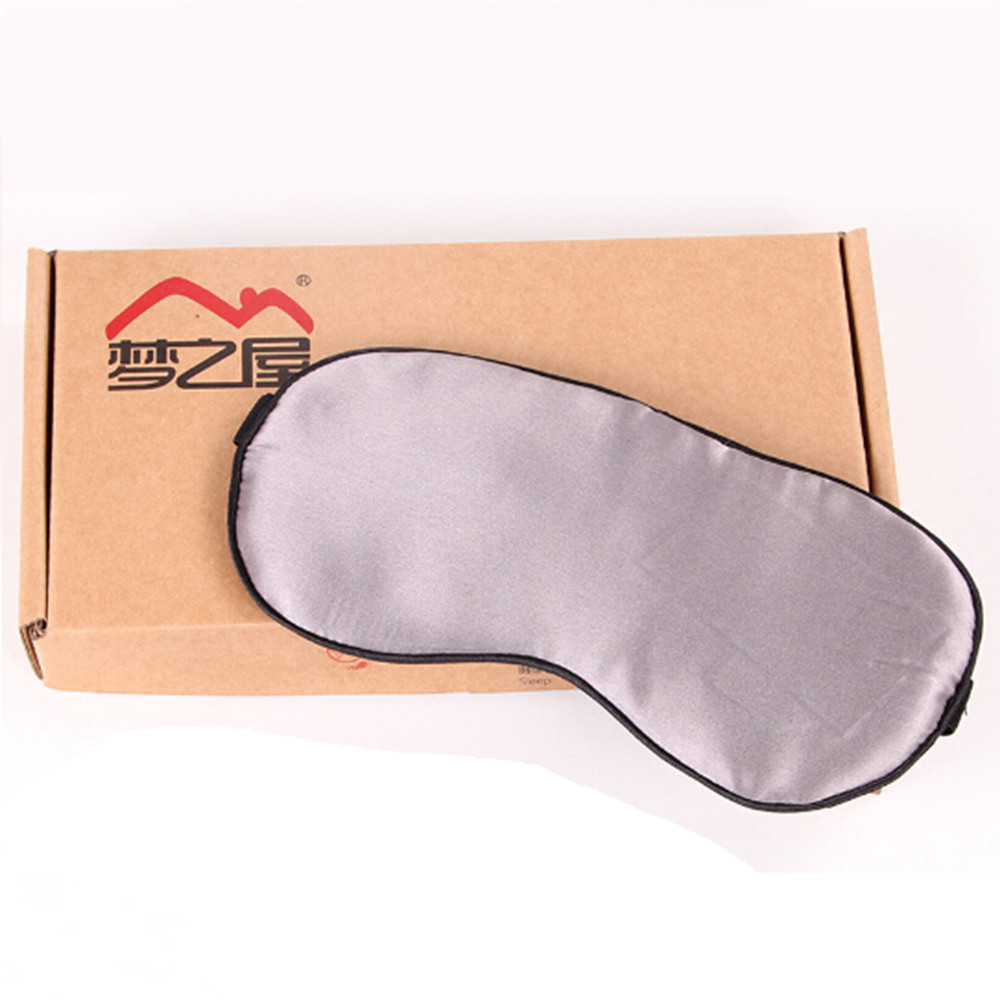 Mascarilla antifaz para dormir antifaz acolchado de seda pura, para viajes, Relax, con vendados, 1 ud.: Gris