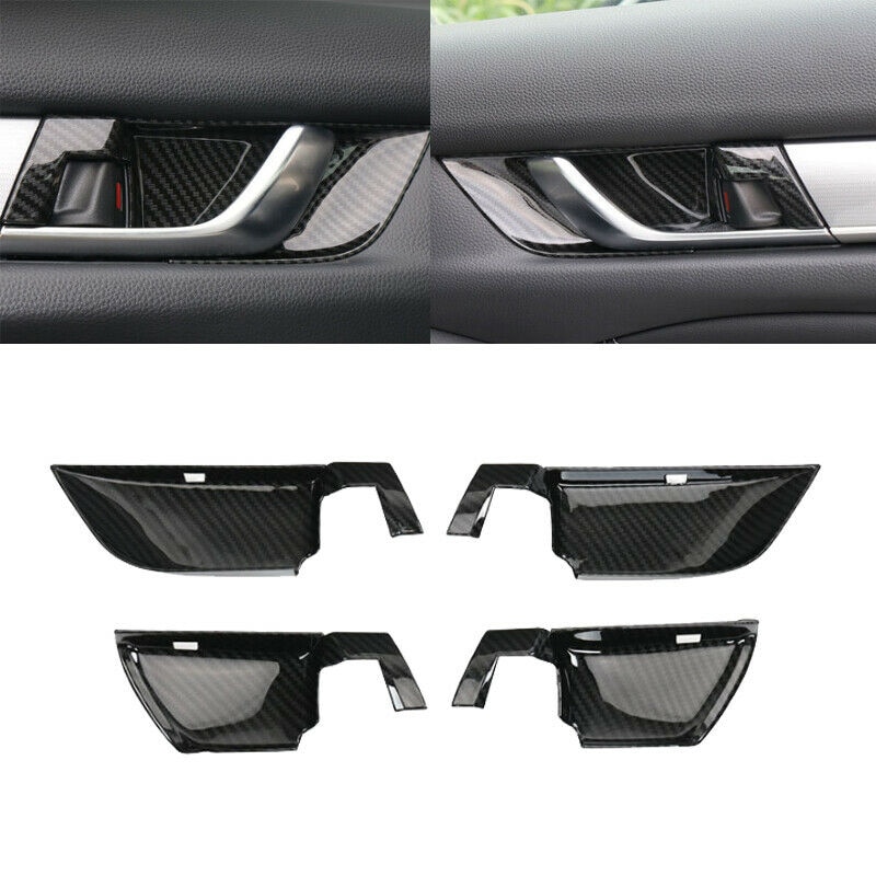 Carbon Fiber Internal Door Handle Bowl Cover Trim for Honda Accord Car Accessories: Default Title