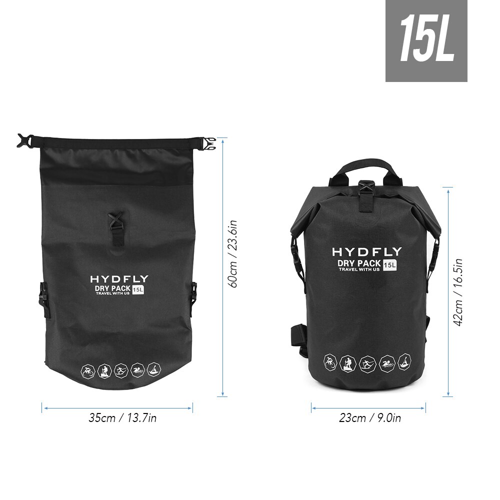 Outdoor Waterproof Dry Bag River Trekking Floating Backpack Drifting Swimming Water Sports Bag Rafting Backpack 10L / 15L / 20L