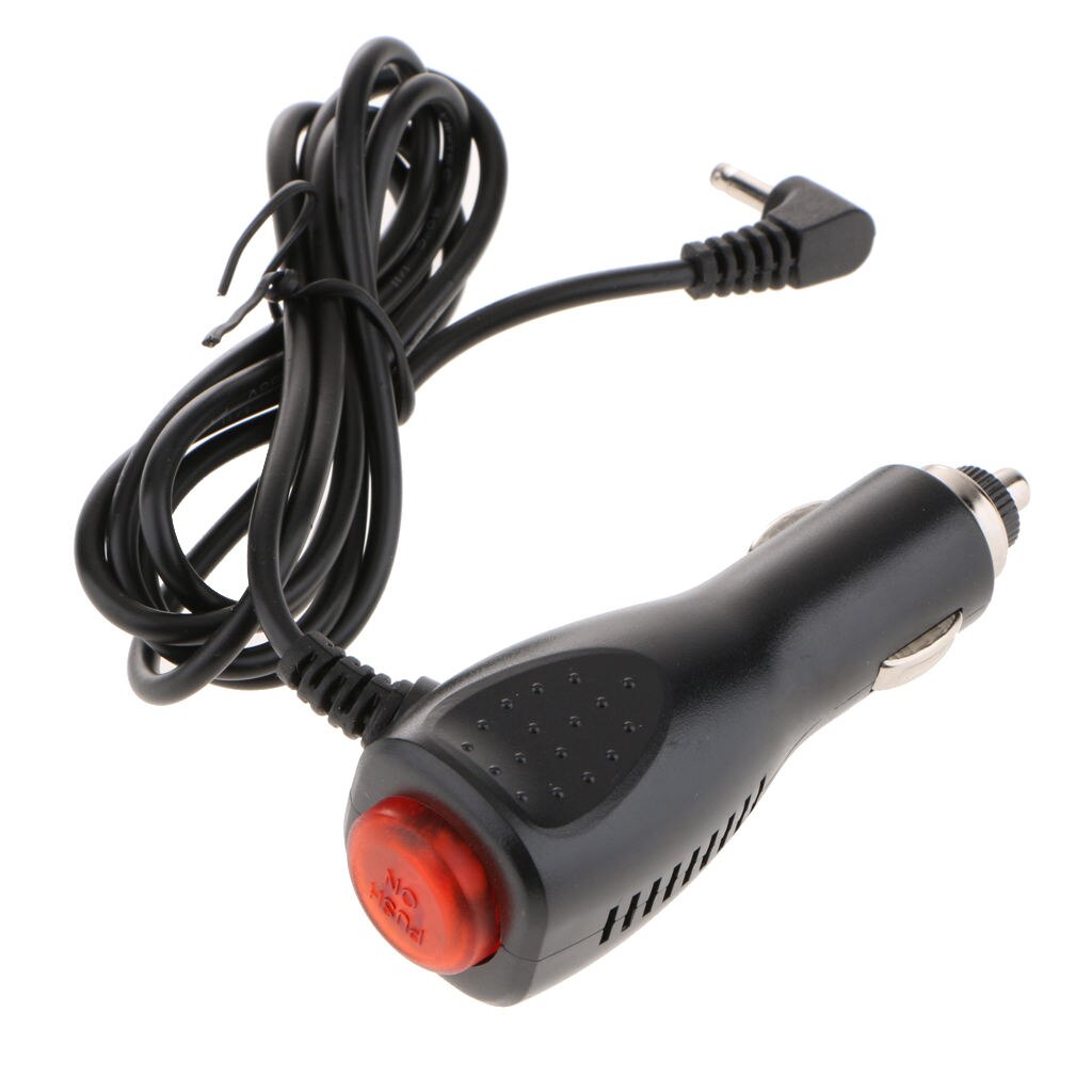 12V 3.5mm Car Truck Round Charger Plug GPS Cable With Push Button Toggle