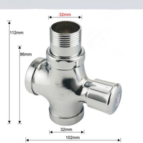 1PC Toilet Flush Valve Button Type 3/4" 1" PT Male Thread Dia. Pissing Hand By Flushing Valve Delay Self-closing: Iron 1 inch