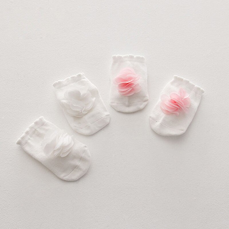 Lieflijk babymeisje 3d bloemen sokken baby peuter prinses puur katoenen sokken bloemblaadjes bloem bebé lente zomer enkelsokken antislip