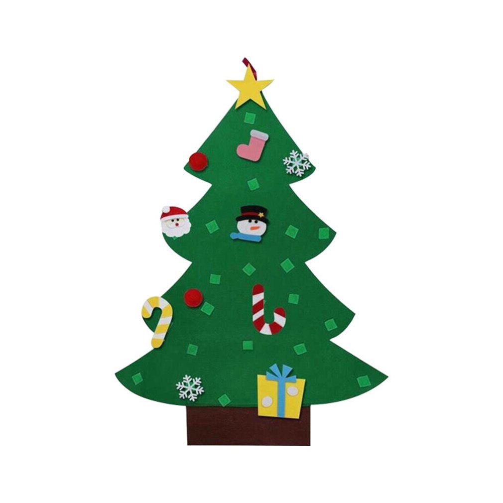 Filt juletræ dekoration vedhæng børns håndlavede diy stereo juletræ julepynt